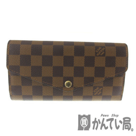 Louis Vuitton Portefeuille Sarah Long Wallet Damier Canvas Ebene Brown - Picture 1 of 6